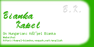 bianka kapel business card